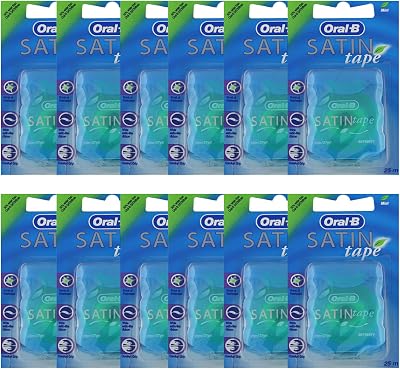 Oral-B Satin Tape Mint Dental Floss 25 m Pack of 12 12 x 25 m