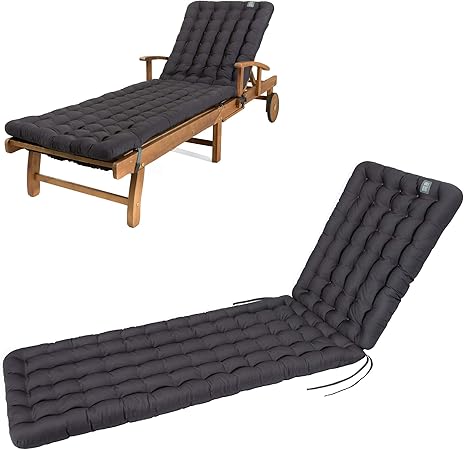 Amazon De Have A Seat Luxury Liegenauflage Auflage Gartenliege Grau Anthrazit 200 X 60 Cm 8 Cm Dick Waschbar Bei 95 C Trockner Geeignet Bequeme Polsterauflage Fur Sonnenliege Liegestuhl Relaxliege