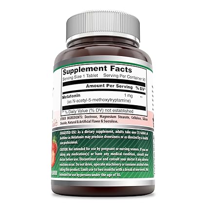 Amazon.com: Amazing Formulas Melatonin - 1 Mg, 90 Tablets - Strawberry - Helps Fall Asleep & Stay Asleep All Night - Helps Regulate Sleep Cycle - Calming ...