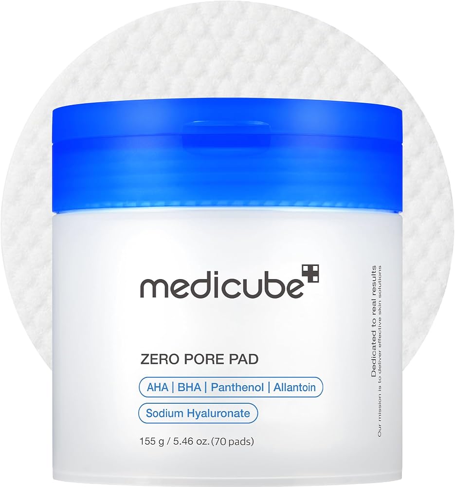 medicube Toner Pads Zero Pore Pad 2.0 for Exfoliation and Pore Care | Dual-Textured Facial Pad with 4.5% AHA Lactic Acid, 0.4