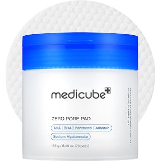 medicube Toner Pads Zero Pore Pad 2.0 for Exfoliation and Pore Care | Dual-Textured Facial Pad with 4.5% AHA Lactic Acid, 0.4