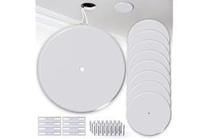 WUNO SHOP WunoShop 4 Pcs Ceiling Cover Plate, Metal Blank Cleanout Cover Plate with Center Hole,5 inch Round Outlet Covers Plate For Electrical Box, Smoke Detector Cover Plate for Wall Light Hole -White