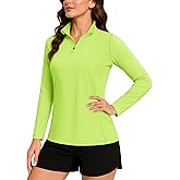 TACVASEN Women's Quarter Zip Pullover Golf Shirts UPF 50+ Long Sleeve Sun Shirts UV Protection Workout Tops