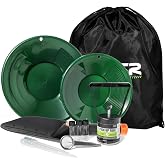 ASR Outdoor Gold Panning Kit Gold Rush Prospecting Tools Accessories 10pc - Green