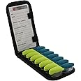 Lewis N. Clark Magnetic Folding Pill Organizer Supplement Case for OTC Medicine, Prescription Vitamins - 14 Slots, Gray/Black (B779)
