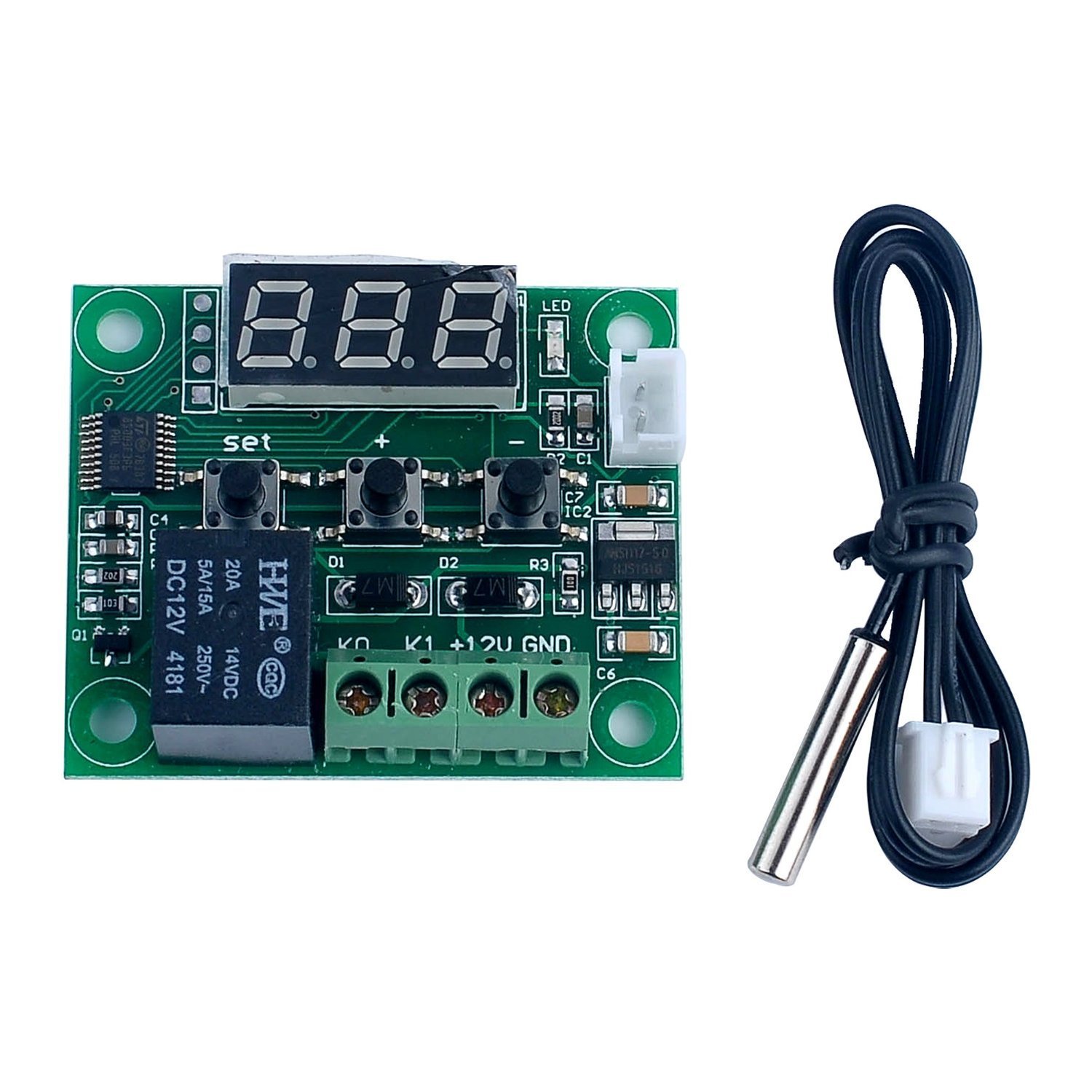 DollaTek -50-110°C W1209 DC 12V Digital Mini Thermostat Temperature Controller Control Switch Sensor Module