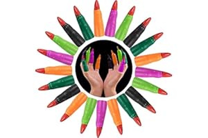 HFATMOS Finger Pointers for Kids Reading, Multicolor Witch Fingers, Finger Nail Covers for Kindergarteners, Young Readers, Cosplay Costume Party, Masquerade Decorations, 24 Pcs