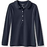 Lands' End Girls Long Sleeve Peter Pan Collar Polo Shirt
