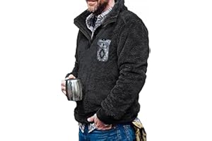Beotyshow Mens Aztec Fleece Jackets Fuzzy Sherpa Pullover Sweatshirts Winter Coats Western Vintage Sweaters with Pocket