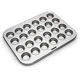 Fox Run Mini Muffin and Cupcake Pan, 24 Mini Cups, Stainless Steel Baking Pan, 10.5 x 13.75 x 1.5 inches