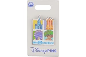 Disney Pin - WDW - Four Parks Icons - Cinderella Castle - Tower of Terror - Spaceship Earth - Tree of Life Mickey