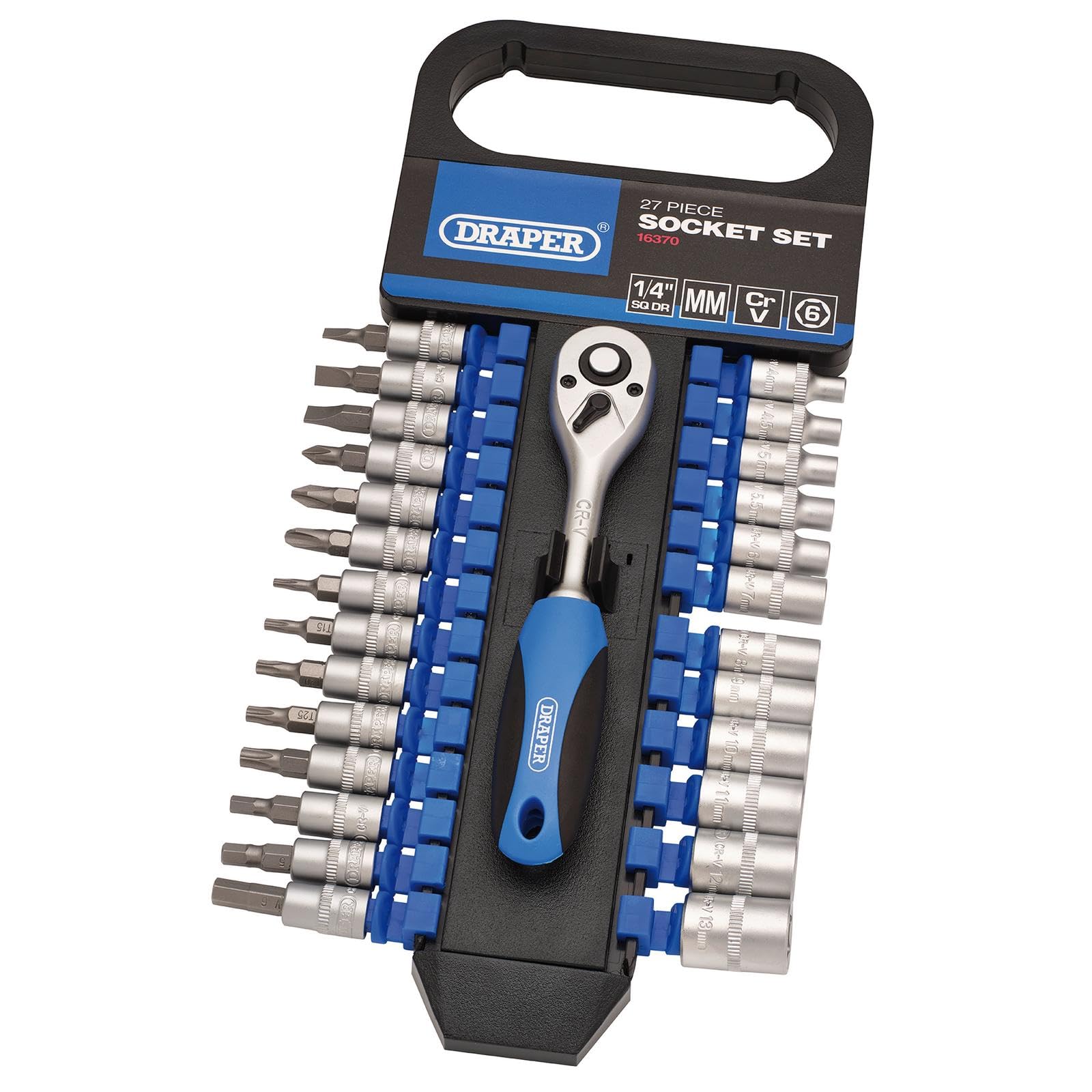 Draper 16370 1/4" Square Drive Metric Socket 27 Piece Set
