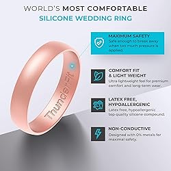 ThunderFit Unisex Silicone Wedding Rings, Rubber
