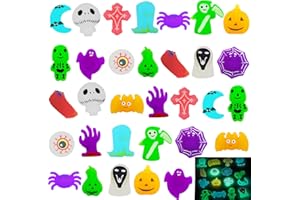 MCHOCHY 32 Pcs Halloween Mochi Squishy Toys, Glow in The Dark Halloween Squishies Stress Relief Toys for Goody Bags Filler, Pinata Stuffers, Halloween Non Candy Treats Gifts for Kids Boys Girls