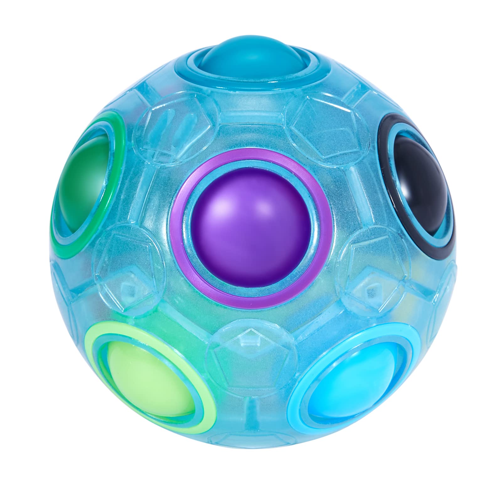 ROXENDA Magic Ball Rainbow Ball, Skill Game Puzzle Ball - Brain Teaser & Stress Ball for Children and Adults (Ocean)