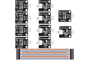 DKARDU Digital 38khz Ir Receiver Sensor Module + 38khz Ir Transmitter Sensor Module with Dupont Cable for Arduino Electronic Building Block,5 Pieces of Each