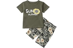 Afsmlys Kid Toddler Girl Butterfly Printed Short Sleeve T-Shirt + Waist Shorts Set 2PC Clothing For Summer