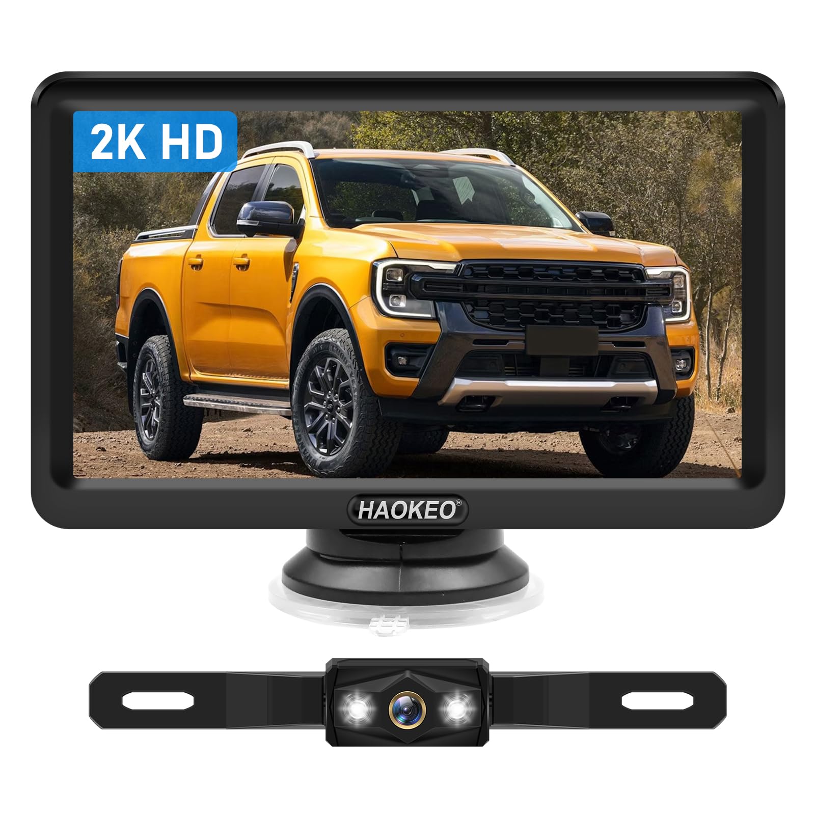 Photo 1 of Backup Camera for Truck 7 Inch HD 2K Front Rear View Monitor kit Auto Color Image Night Vision, IP69 Waterproof DIY Grid Lines for Car/RV/Tractor/Semi-Trailers/Pickup H7
