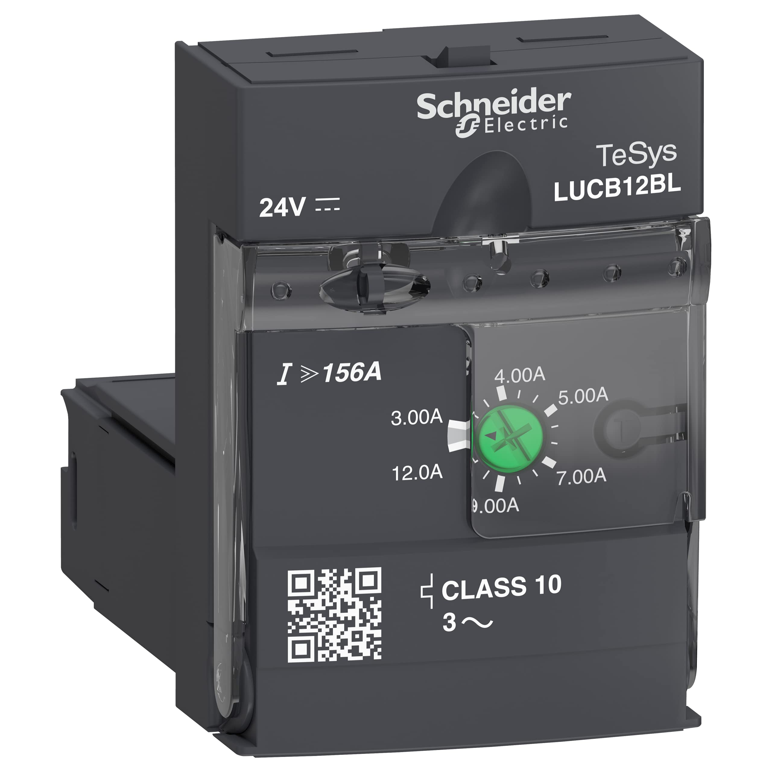 Schneider Electric, TeSys U, Advanced control unit, 3-12A, 3P motors, protection and diagnostic, class 10, coil 24V DC, LUCB12BL