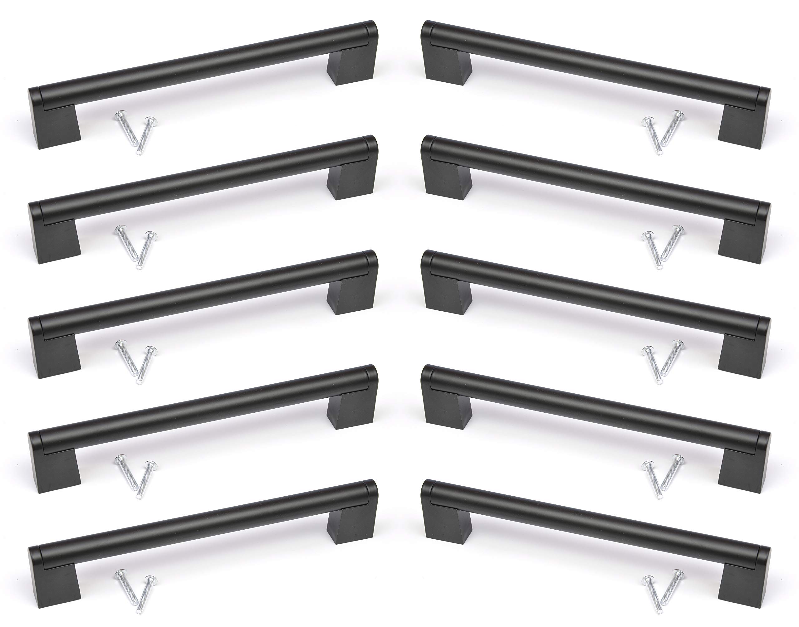 BSM Marketing Black Kitchen Cupboard Cabinet Boss Bar Door Handle Knob (10, 192mm)