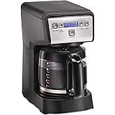 Hamiton Beach 12 Cup Compact Programmable Drip Coffee Maker with No-Drip Burosilicate Glass Carafe, 2-Hour Auto Shutoff, Spac