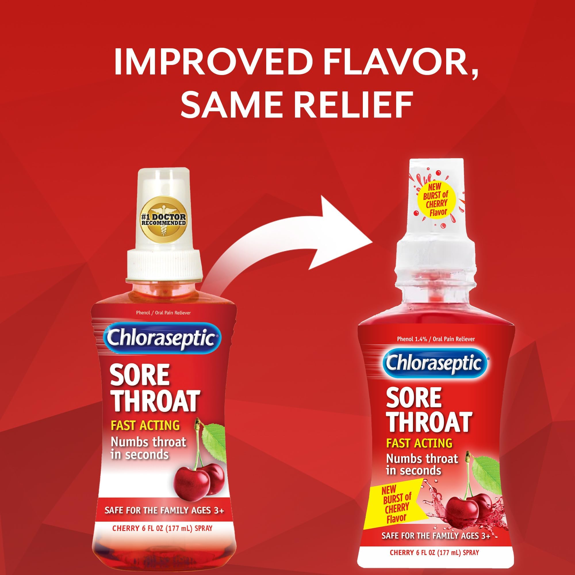 Chloraseptic Sore Throat Spray, Cherry Flavor, 6 fl oz