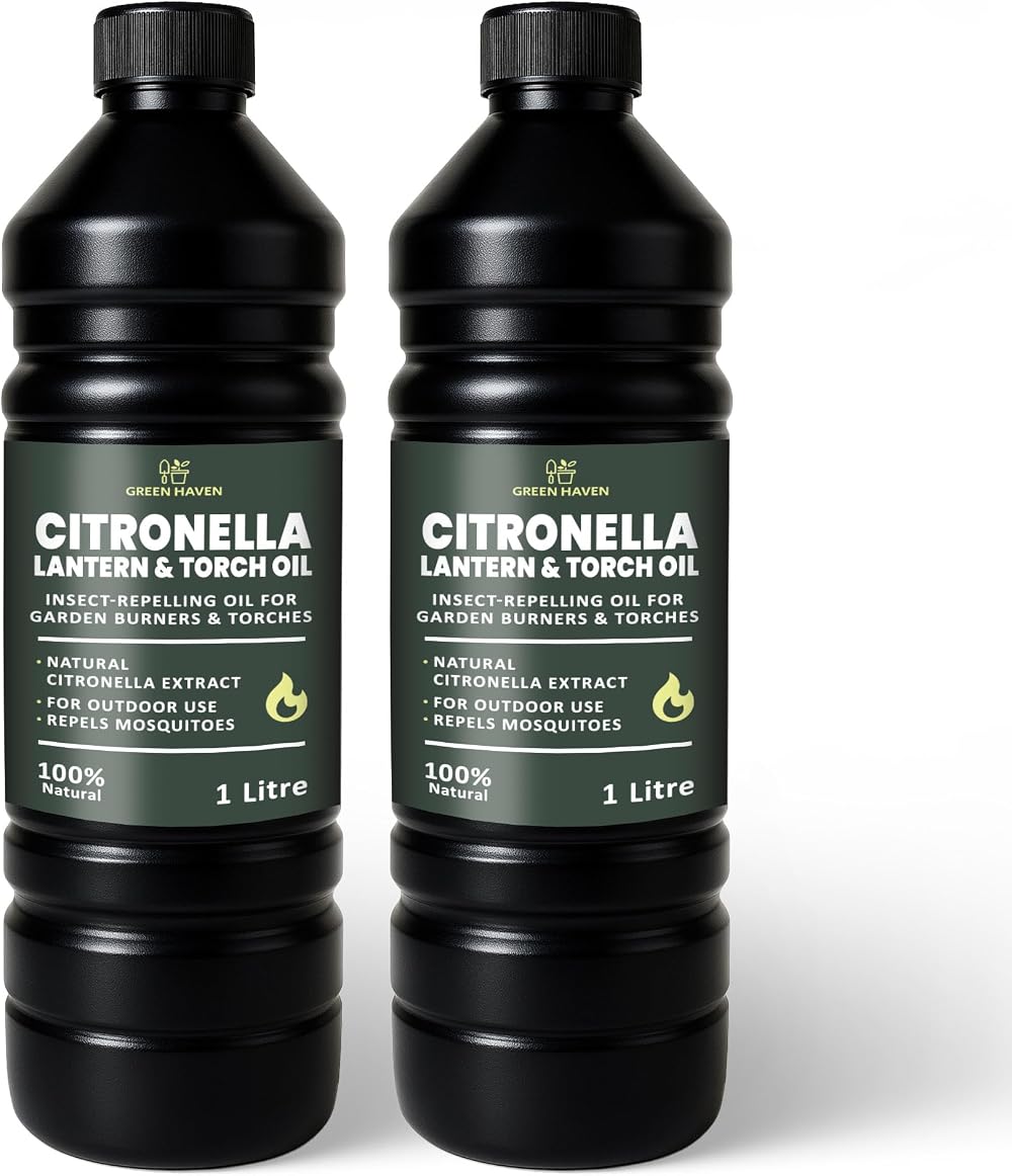 CUQOO 1L Citronella Lamp Oil for Garden Burners 2 Pack Insect Repellent