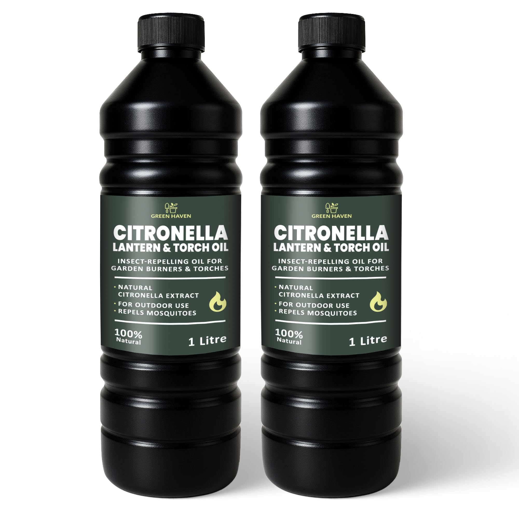 CUQOO 1L Scented Citronella Oil for Garden Burners - 2 Pack Insect-Repelling Torch & Lantern Oil Outdoor Use, Garden Citronella for Tiki Torches, Burners & Lamps, Patios, BBQs, Camping