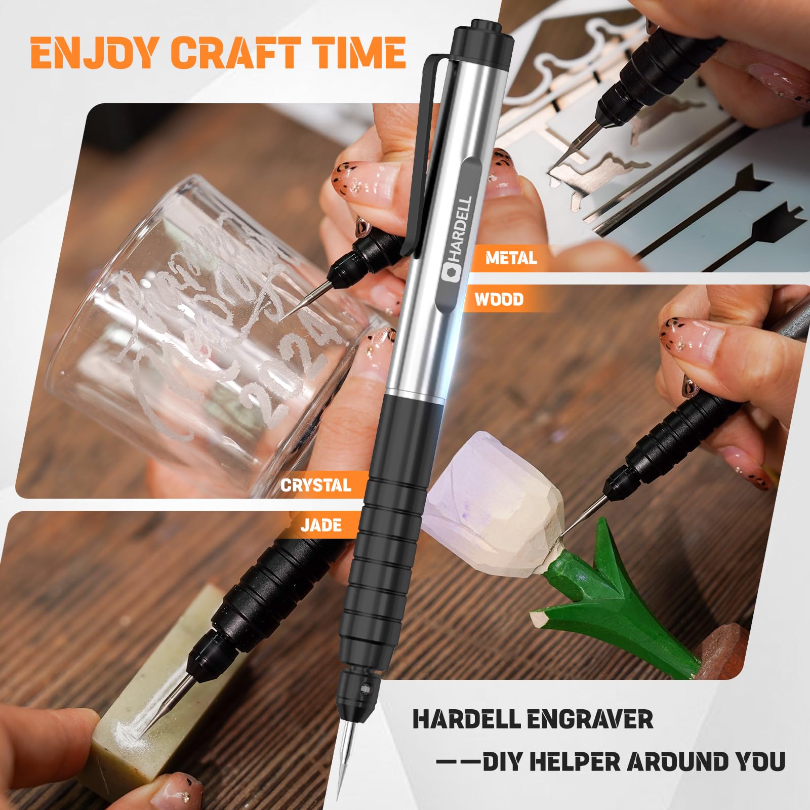 Cordless Electric Micro Engraving Pen,USB Rechargeable Cordless Rotary Tools, Professional Mini Carving Machines Portable DIY Engraver Machine for Metal Glass Ceramic Plastic Wood Jewelry-Black