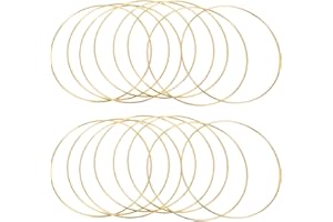 ALGONETO 16Pcs 8 Inches Dream Catcher Rings Metal Hoops Macrame Ring for Crafts and Dream Catcher Supplies, Gold