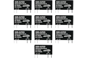 AURTRR (10pcs)12V 5V 3v 3.3V Solid State Relay 1a,dc SSR,Input:3-32Vdc,Output:5-60Vdc,41Fdd,Non-Contact,Mini,Slim Ac dc-dc,Micro for ESP32 Raspberry Pi Arduino ebike