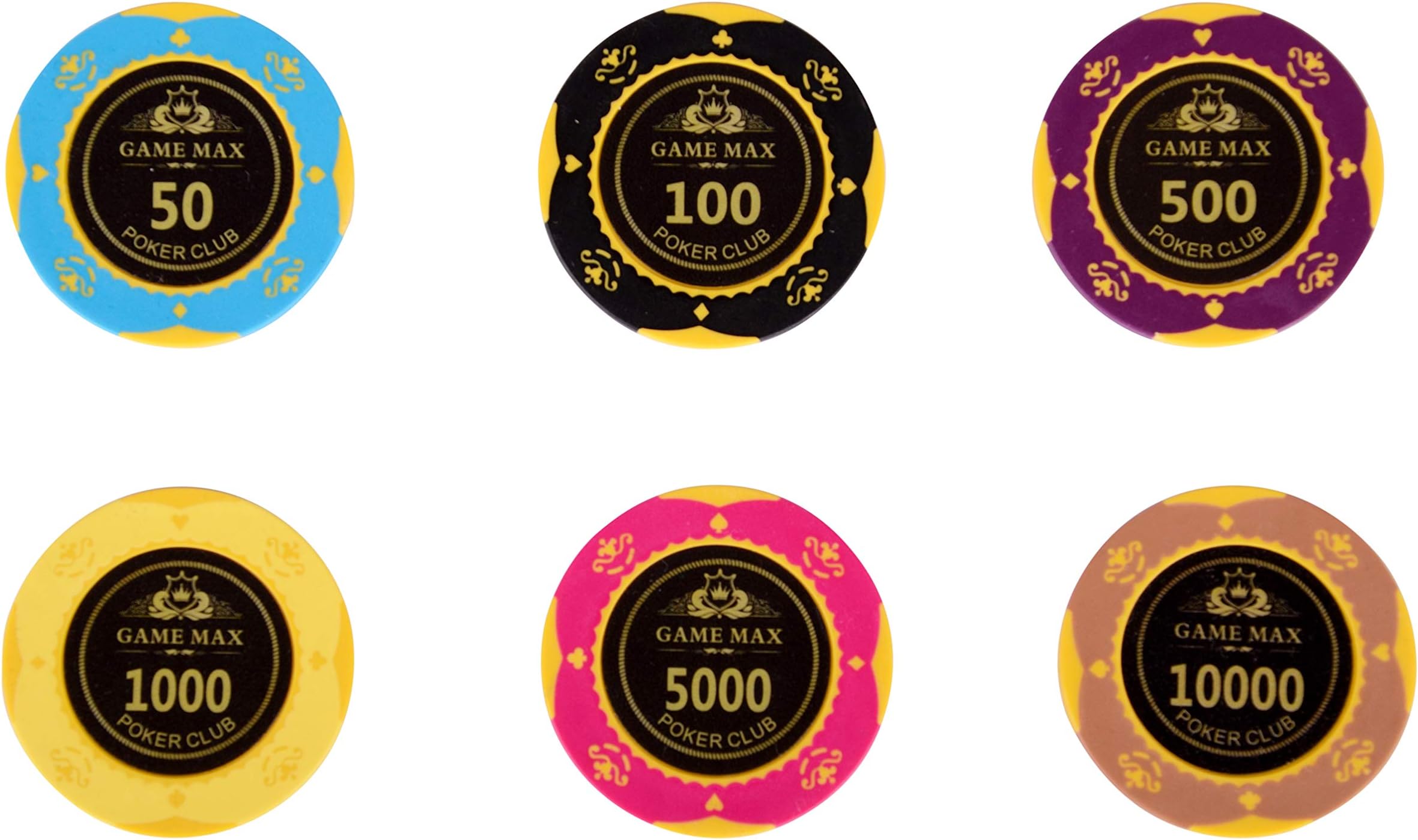 Poker Stuff India Game Max 500 Chip Set with 2 Card Deck, 1 Dealor Button, 1 Box for Casino
