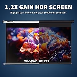 WASJOYE Motorized Projector Screen 100" - 8K
