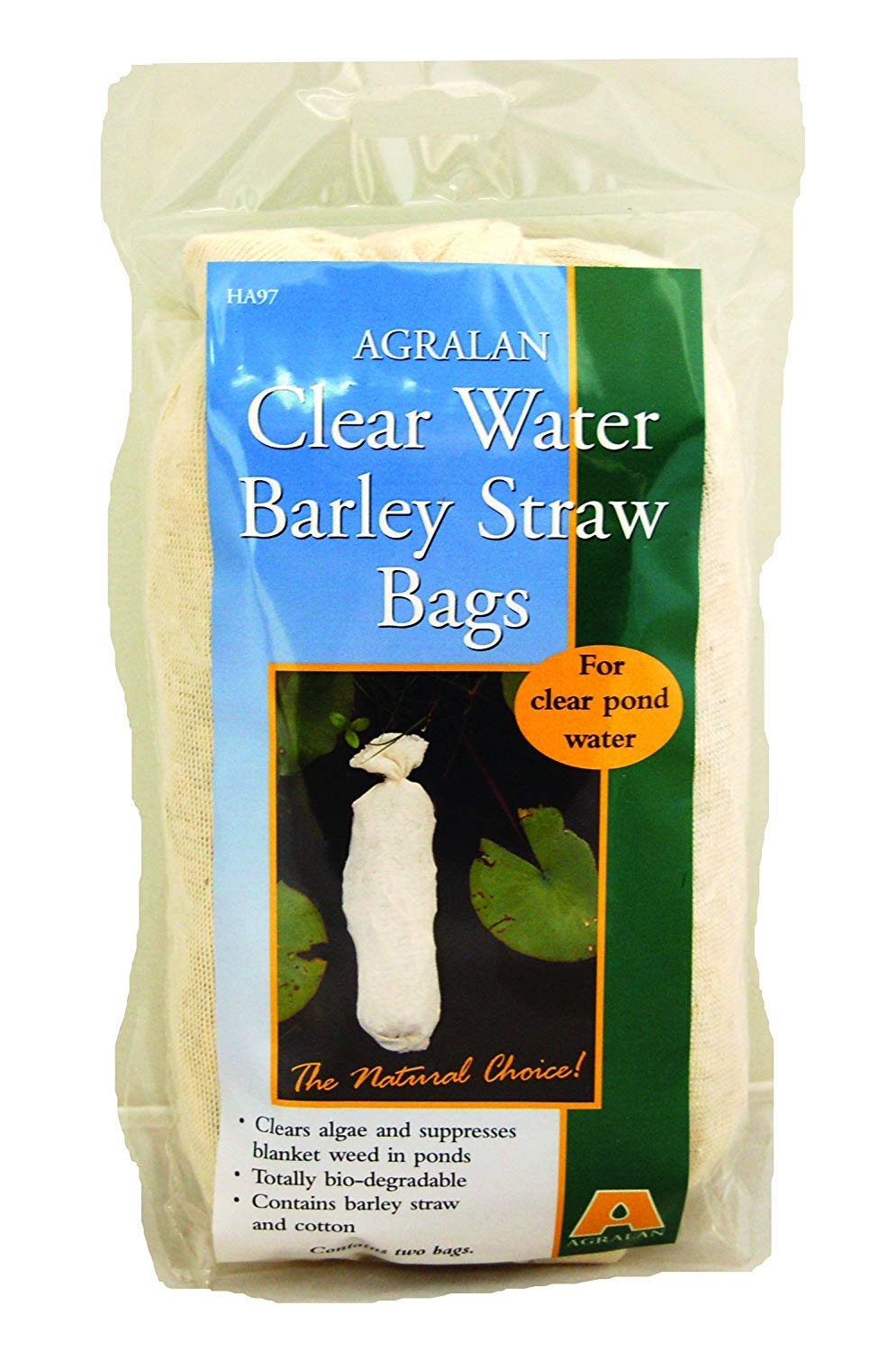 Agralan Barley Straw Bags | Clear Pond Water Treatment | Anti Green Algae & Blanketweed | 2 Bags |