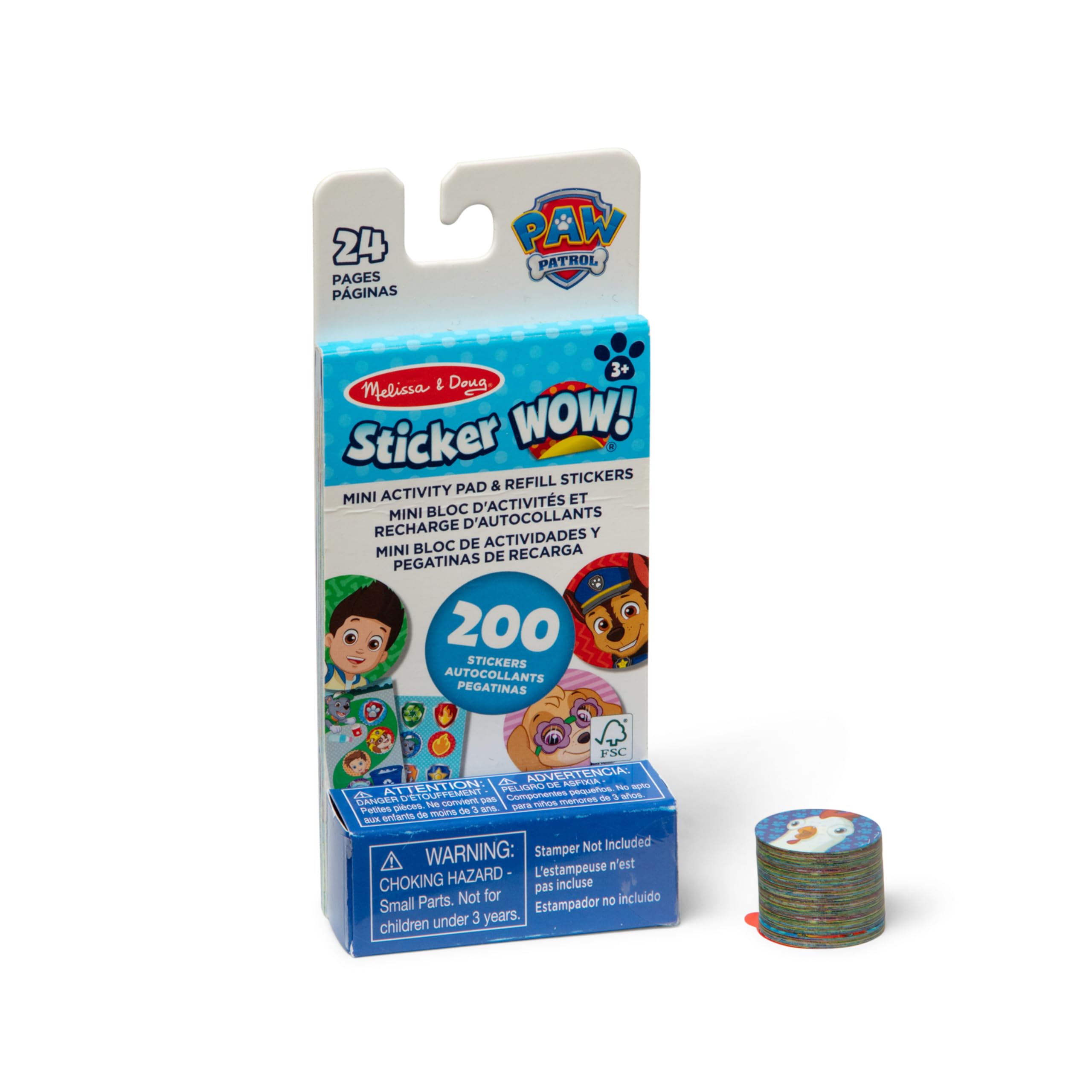 Melissa & Doug Sticker Wow!™ Mini Activity Pad and 200+ Refill Stickers for Sticker Stamper Arts and Crafts Fidget Toy Collectibles – PAW Patrol Stickers - FSC Certified