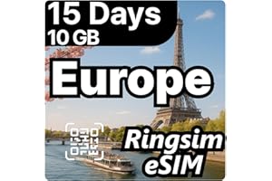 [eSIM] Europe eSIM | 15DAYS 10GB | UK, France, Italy, Spain, Germany | 5G, 4G/LTE, Tethering, Hotspot | eSIM with Instant Activation in 10 Minutes | Travel eSIM by Ringsim