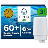 Brita Elite Replacement Faucet Water Filter, White, 3 Count | reduces 99% of lead, carbon-block technology, 4 month filter life, 1-click replacement, replaces 1,800 bottles