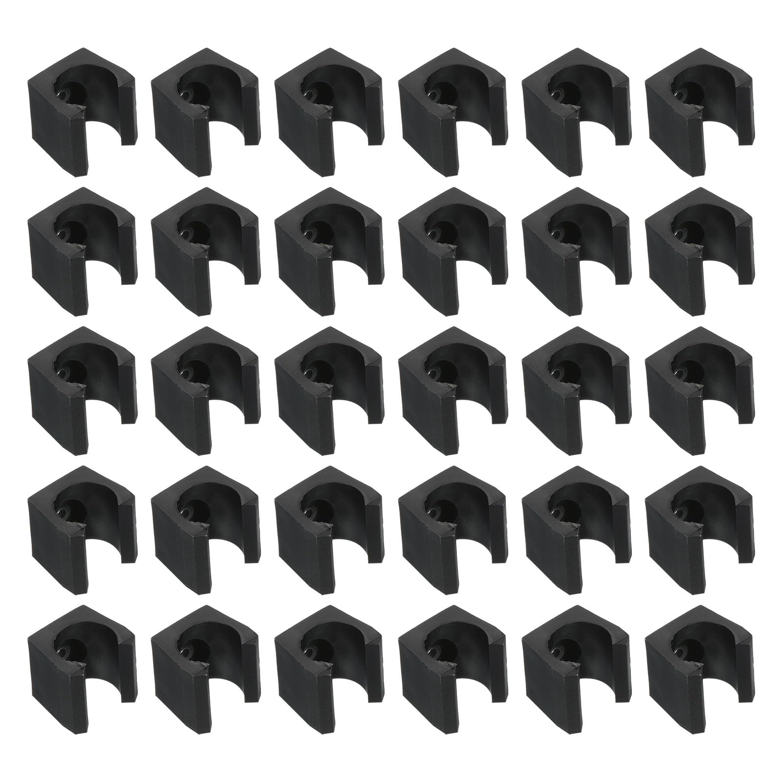 PATIKIL 14mm Dia Billiards Cue Locating Clip Holder, 30 Pack Plastic Snooker Clip for Fishing Rod Pool Cue Rack Storage, Black
