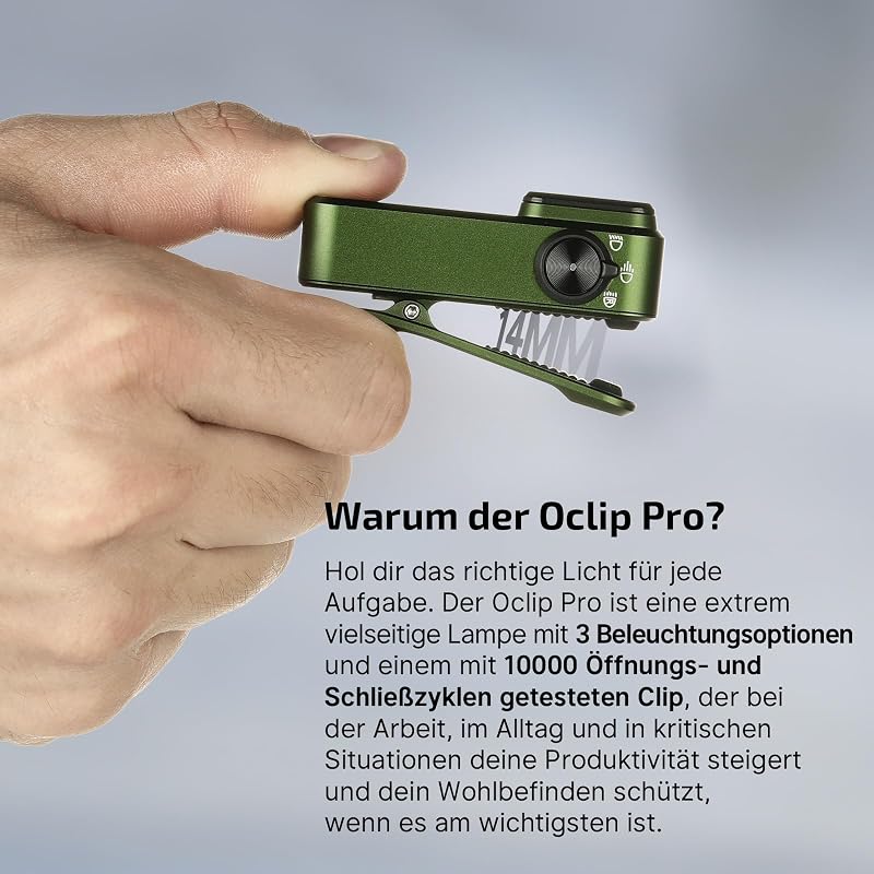 Oclip Pro Mini clip EDC-Taschenlampe mit Wiederaufladbare 500LM 120M