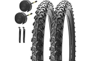 SIMEIQI 2 Pack 16"/18"/20"x1.95" Bike Tires and Tubes AV 32MM Compatible with 16"/18"/20"x1.75"/1.95" Replacement Bike Tires for Mountain Trail Hybrid Bicycles
