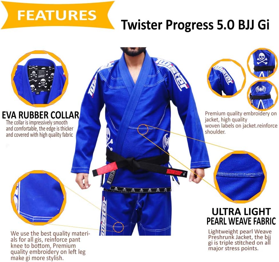 Progress Foundation BJJ Gi Black Kimono Brazilian Jiu Jitsu Uniform Gi Kimono Uniforms & Gis