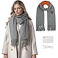 Rinycwa Heated Scarf for Women Men, 3 Heating Levels Intelligent Electric Heating Scarf, Neck Heating Pad with Battery