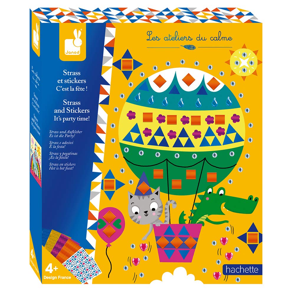 Janod - Arts and Craft Kit - Strass And Stickers - It's party time! - Les ateliers du Calme - From 4 years old - J07820