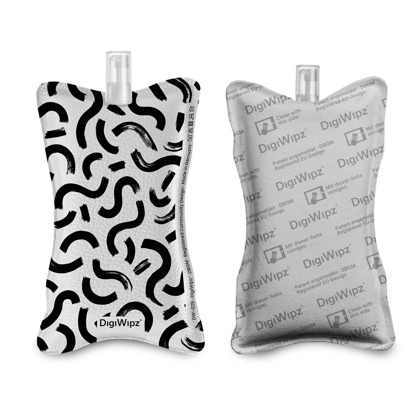 DigiWipz® The ingenious 2-in-1 display cleaner (Worms) – screen cleaner for displays and touchscreens – screen cleaner microfibre sponge with integrated sprayer