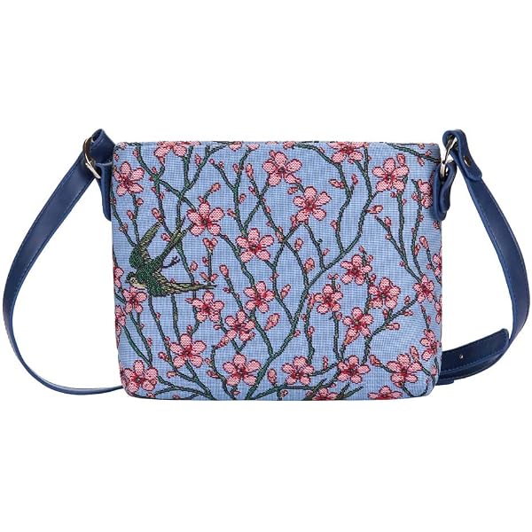 Signare City Bag Tapestry Cheeky Cat | Borsa In Arazzo E Pelle Vegana | Manico Misto Pelle | Tasca Interna Con Cerniera | Multicolore