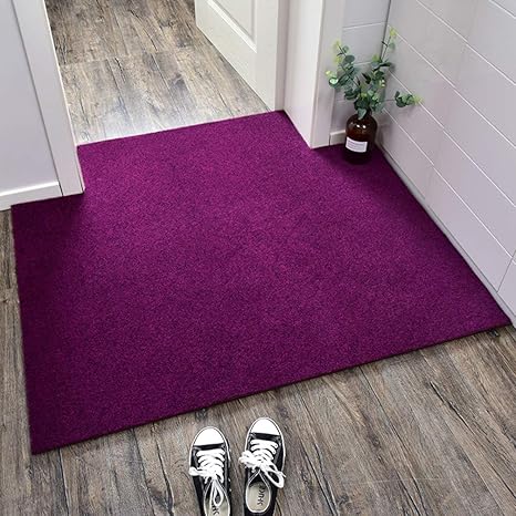 Amazon フリーカット ドアマット 玄関マット 泥落としマット 吸水 丸洗い キッチンマット 業務用 家庭用 屋内 屋外 兼用 インドアマット パープル カーペットマット ドア 玄関 トイレ 洗面所 台所 キッチン 速乾 バスルーム 40x60 40x1cm 足ふきマット 玄関マット