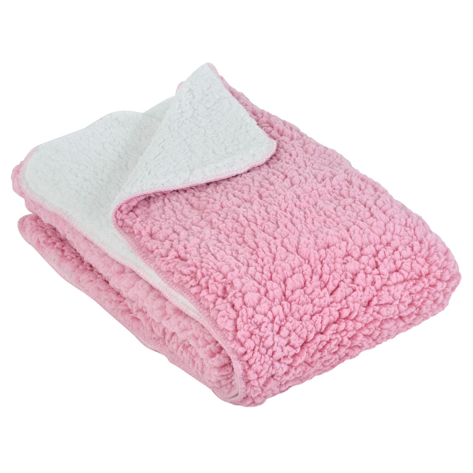 Micro-Pro Large Luxury Soft Sherpa Fleece Blanket Chunky Double Layer Warm Sofa Bed Throw 150x200cm - Pink