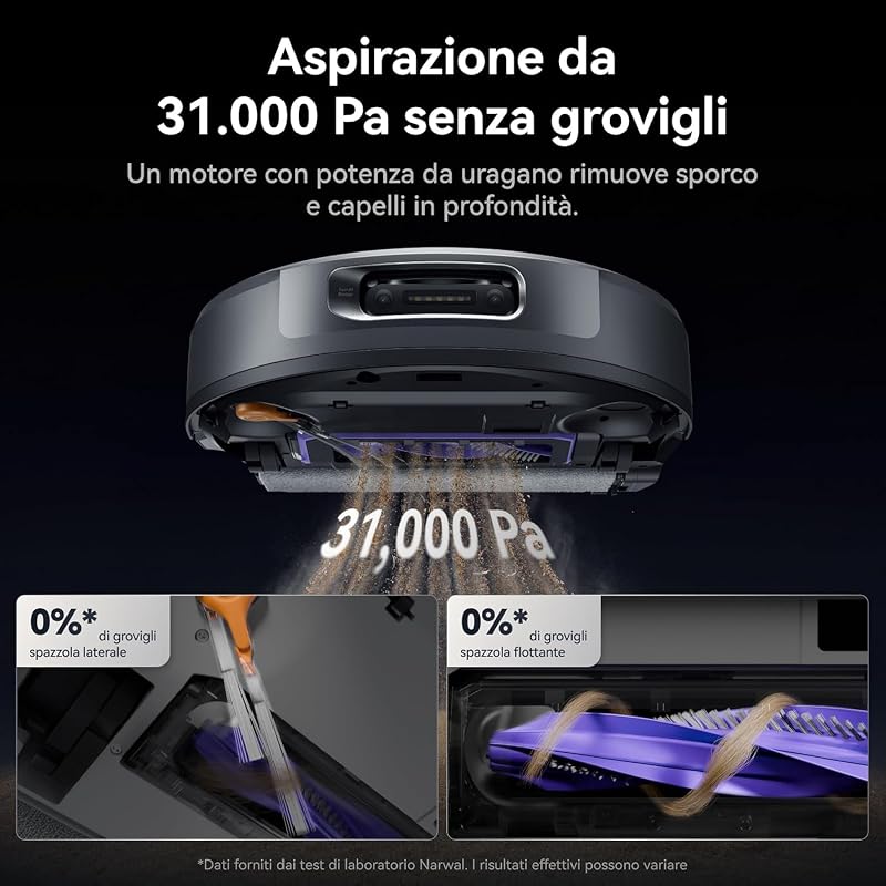 Flow 2 Robot Aspirapolvere Lavapavimenti con FlowWash Track Mop,Nero — foto 5 di 8