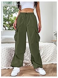 SweatyRocks Women's Drawstring Elastic Waist Loose