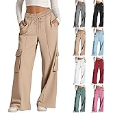 Womens Wide Leg Sweatpants Baggy Barrel Cargo Pants High Waisted Joggers with Pockets Fashion Clothing Streetwear